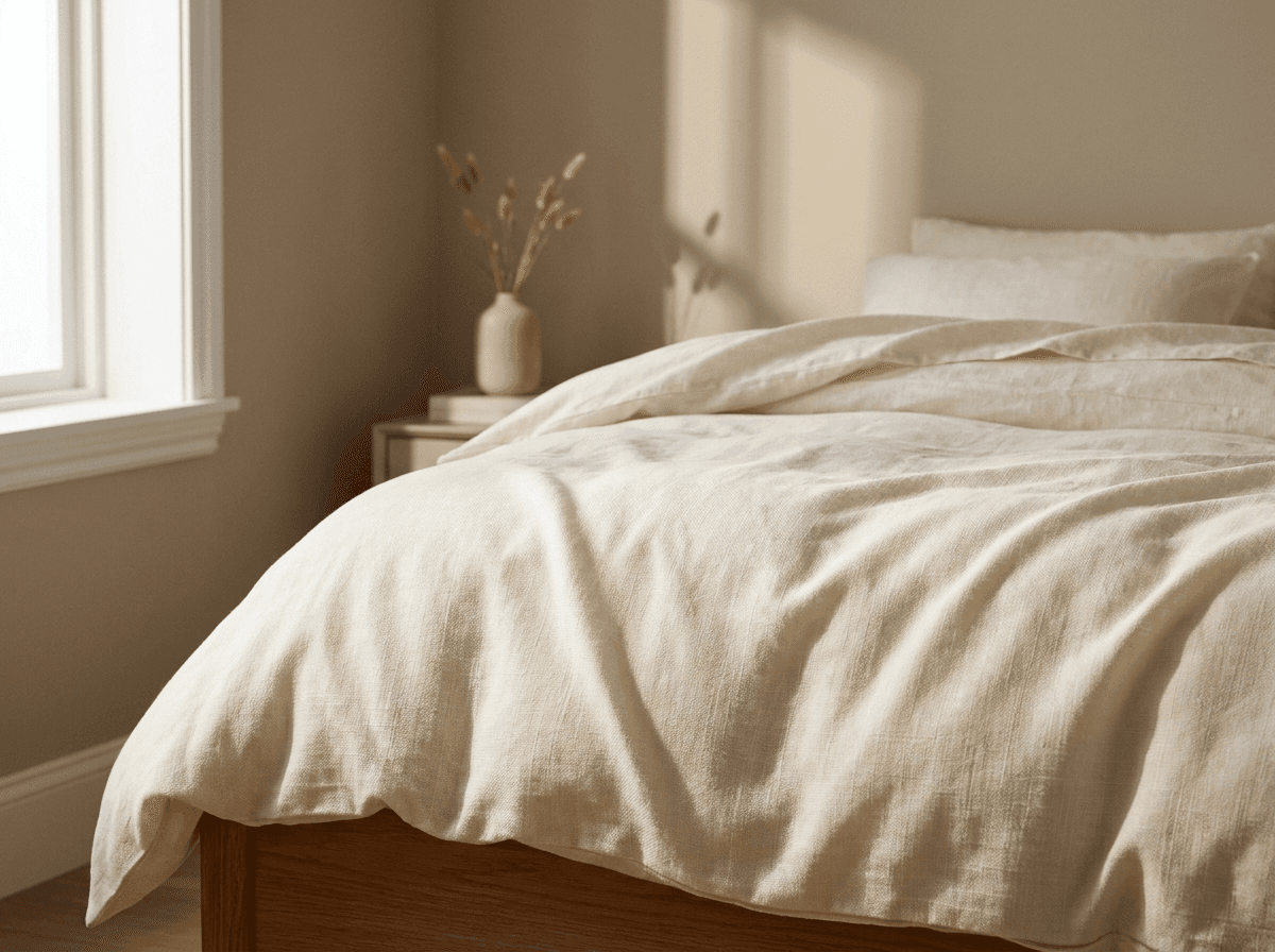 Bedding — complete white bedding set with pillows