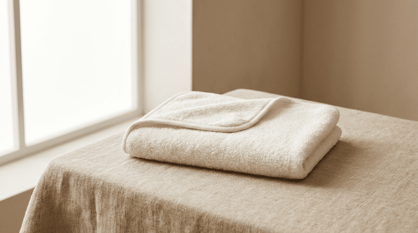 Baby wrapped in hooded terry towel