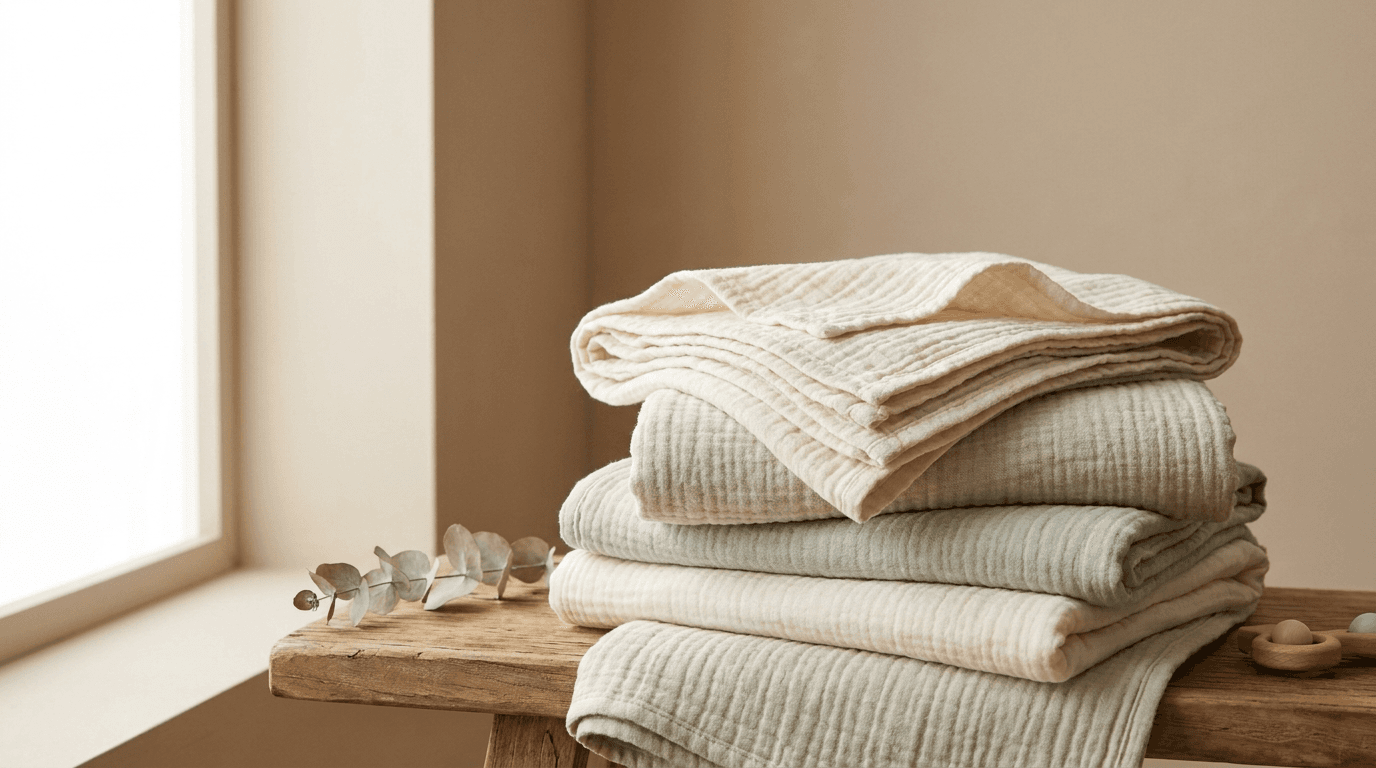 Soft white muslin swaddle