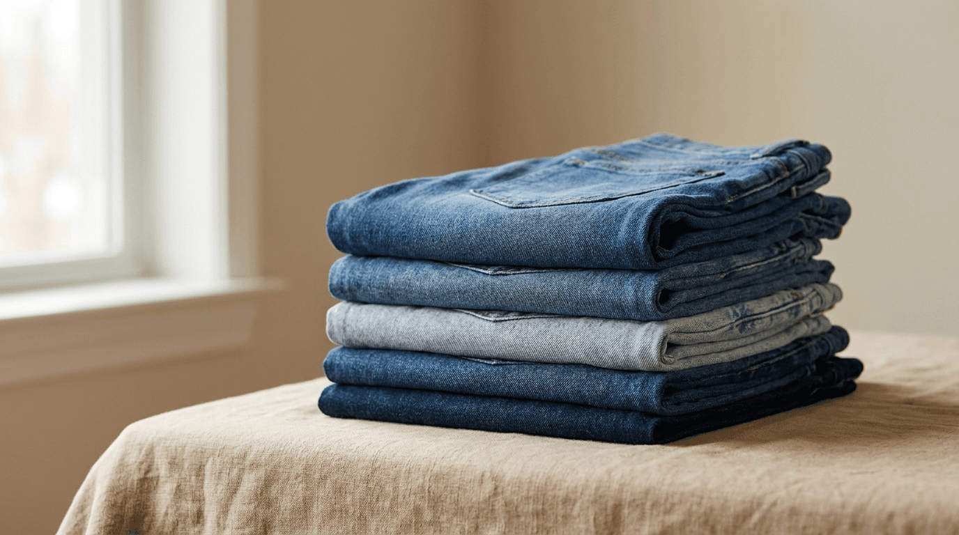 Blue denim jeans fabric weave