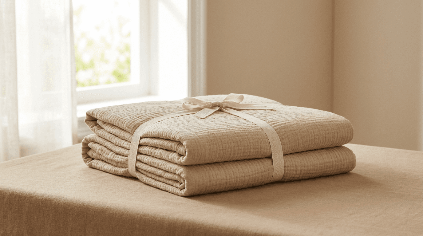 Soft muslin fitted sheet fabric